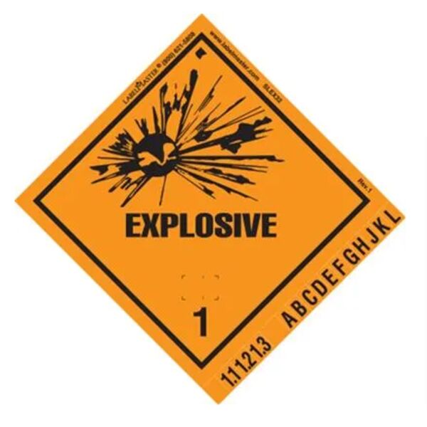 Explosive 1 International Label, Vinyl, Roll of 500 Thumbnail