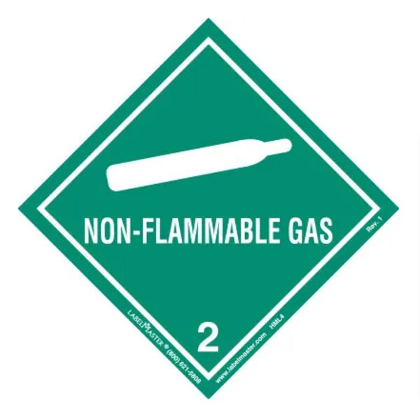 Non-Flammable Gas Label, Worded, PVC-Free Film, Roll 500 Thumbnail