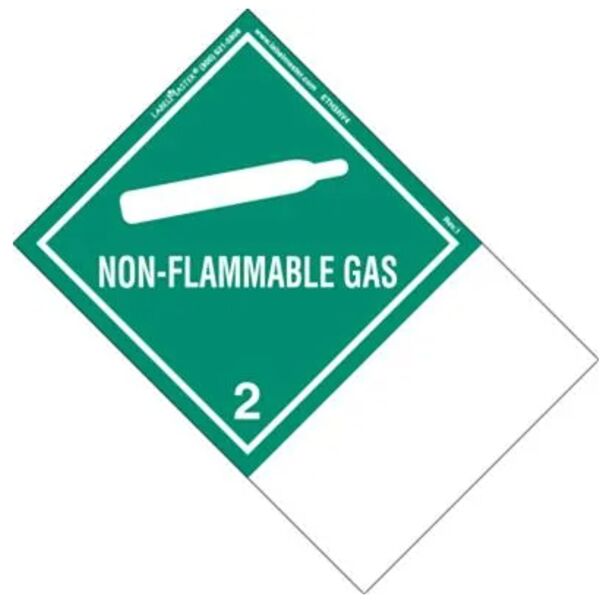  Non-Flammable Gas Label, Blank, Paper, Extended Tab  Thumbnail