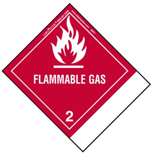 Flammable Gas Label, Blank, PVC-Free Film, Standard Tab Thumbnail