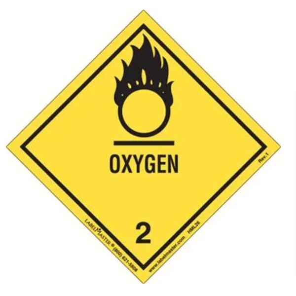 Oxygen Label, Worded, Paper, Pack of 50 Thumbnail