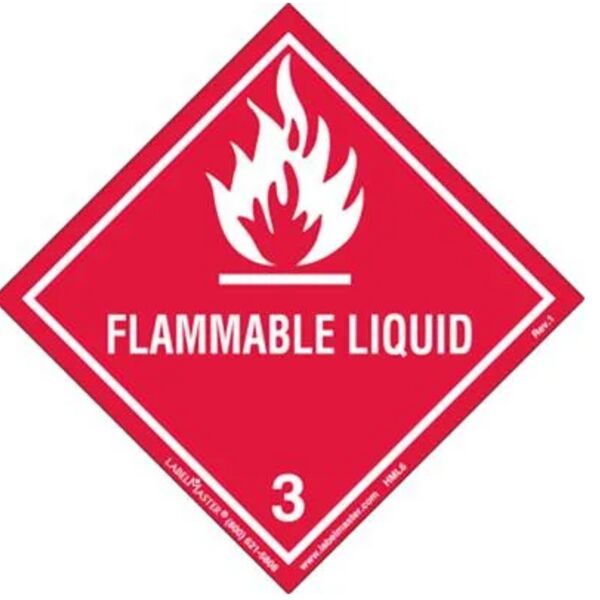 Flammable Liquid Label, Worded, Paper, Roll of 500 Thumbnail