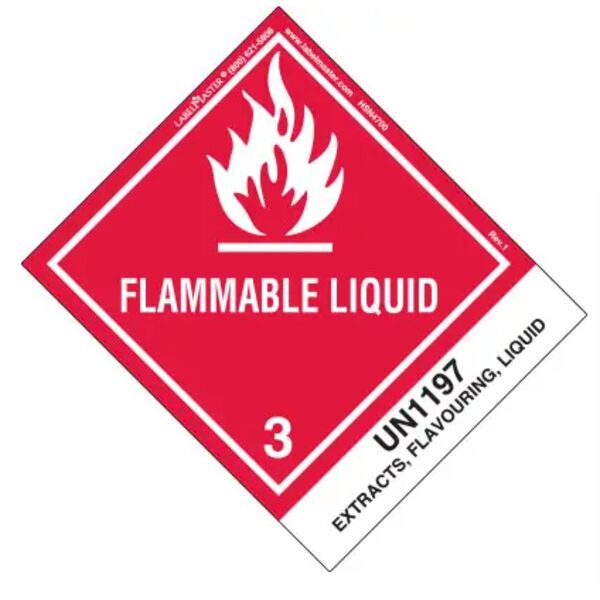 Flammable Liquid Label, UN1197 Extracts, Flavouring, Paper Thumbnail