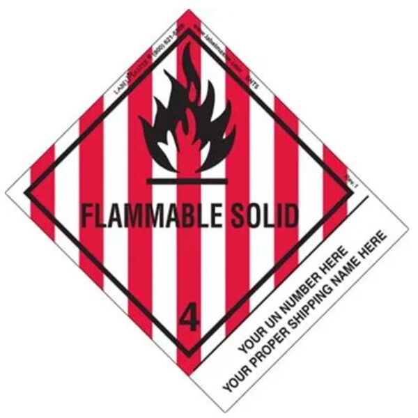 Personalized Flammable Solid Shipping Name Label, Paper, Standard Tab Thumbnail