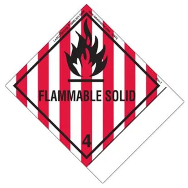 Flammable Solid Label, Blank, PVC-Free Film, Extended Tab Thumbnail