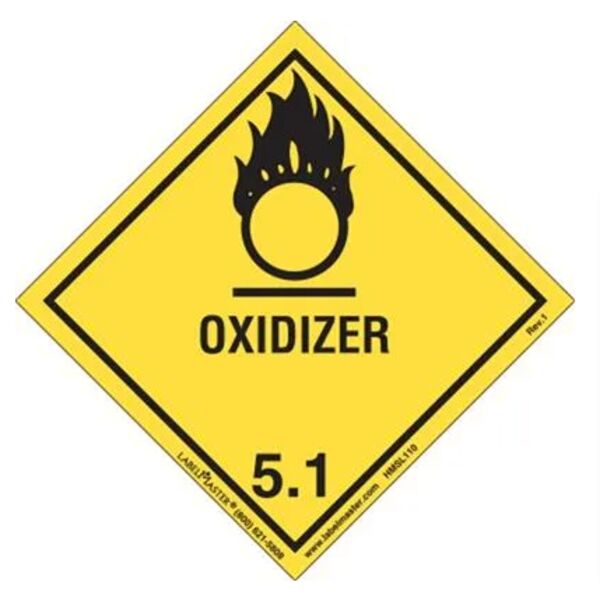 Oxidizer Label, Worded, Paper, Roll of 100 Thumbnail