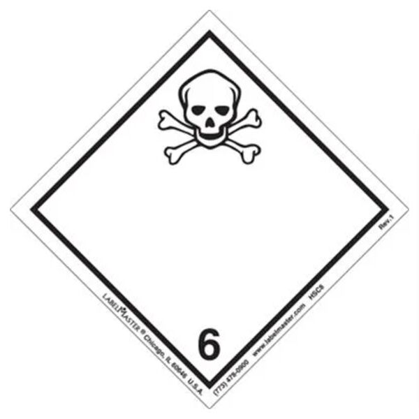 Toxic Label, Worded, Paper, Roll of 500 Thumbnail