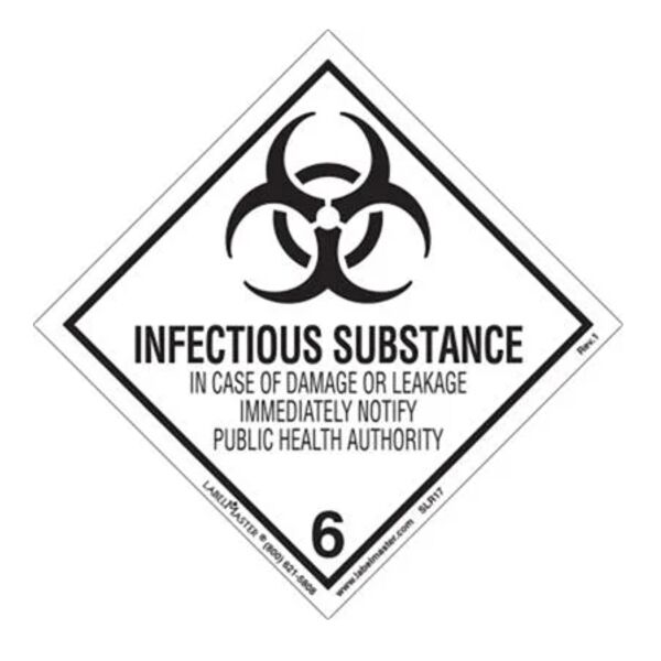 Infectious Substance Label, Worded, Paper, Pack of 50 Thumbnail