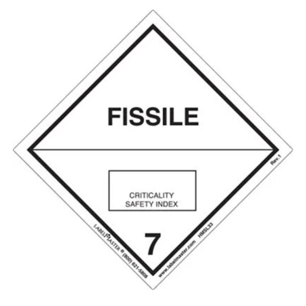 Fissile Label, Worded, PVC-Free Film, Roll of 500  Thumbnail