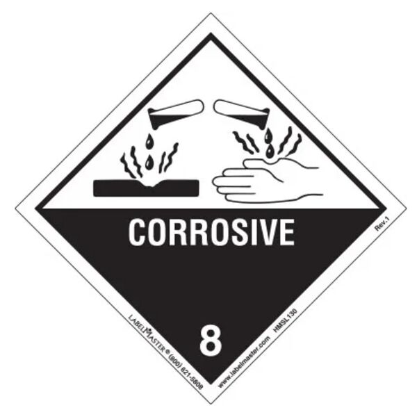 Corrosive Label, Worded, Paper, Roll of 100 Thumbnail