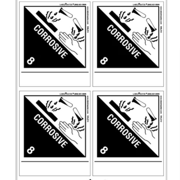 Corrosive Label, Laser Paper Sheet, Standard Tab Thumbnail