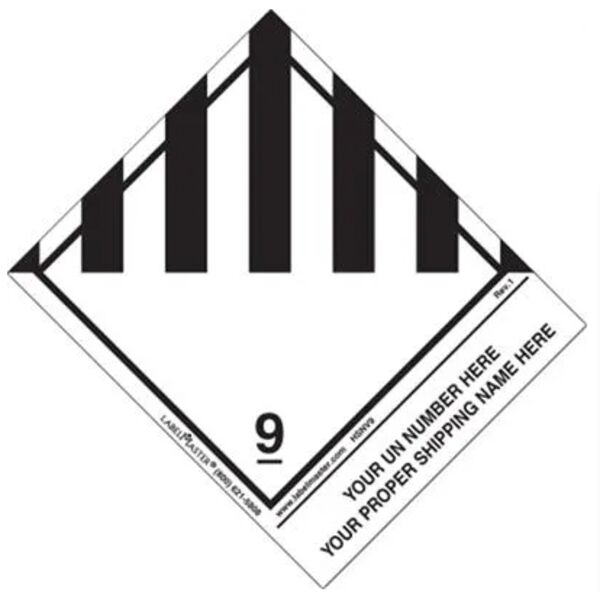 Personalized Miscellaneous Dangerous Goods Label, Shipping Name, PVC-Free Film, Standard Tab  Thumbnail