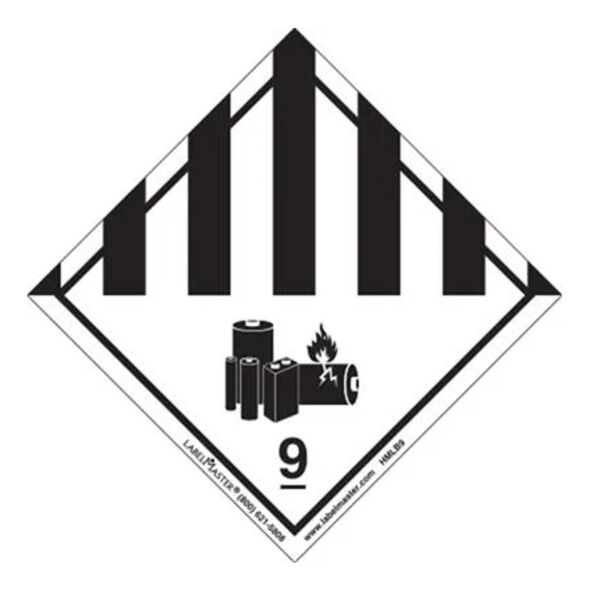 Hazard Class 9 Lithium Battery Label, PVC-Free, Packs of 25  Thumbnail