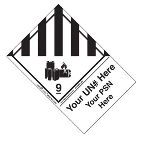 Personalized Hazard Class 9 Lithium Battery Label, Standard Tab, PVC-Free Film  Thumbnail