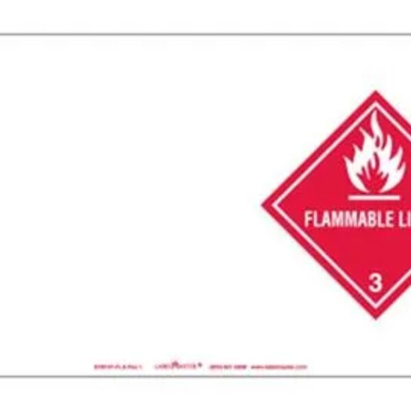 Laser Imprintable Vinyl Drum Label, 8 3/8" x 14 7/8" Flam Liquid  Thumbnail