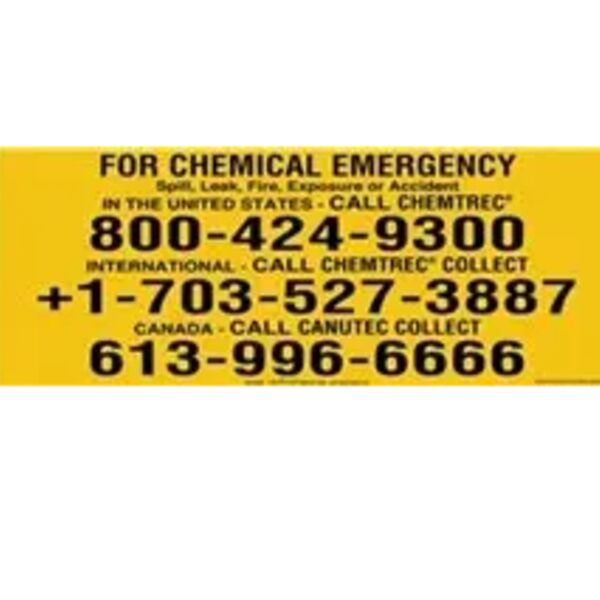 CHEMTREC/Canutec Chemical Emergency Phone Number Marking For Railroad, Canadian, 30" x 11.5" Thumbnail