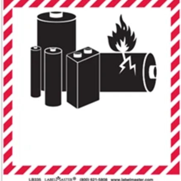 LITHIUM BATTERY HANDLING MARKING, 100MM X 100MM, PVC-FREE FILM, PERSONALIZED Thumbnail