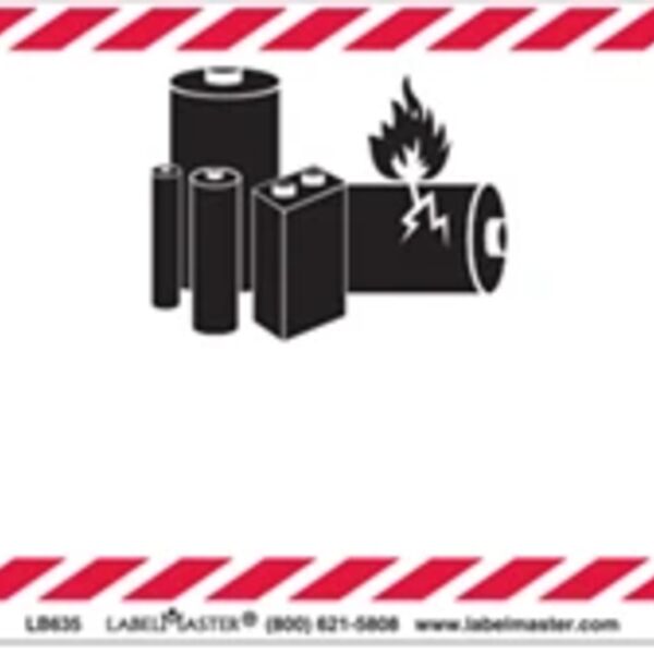 LITHIUM BATTERY HANDLING MARKING, 100MM X 70MM, PAPER, PERSONALIZED Thumbnail