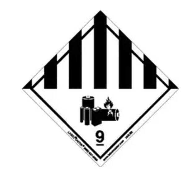 Hazard Class 9 Lithium Battery Label, PVC-Free, Packs of 25 Thumbnail