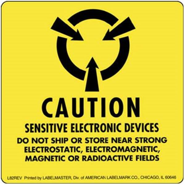Caution Sensitive Electronic Devices Label, Paper, 2" x 2" Thumbnail