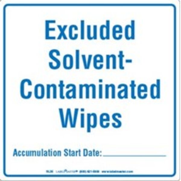 Excluded Solvent-Contaminated Wipes Label, 6” x 6” Thumbnail