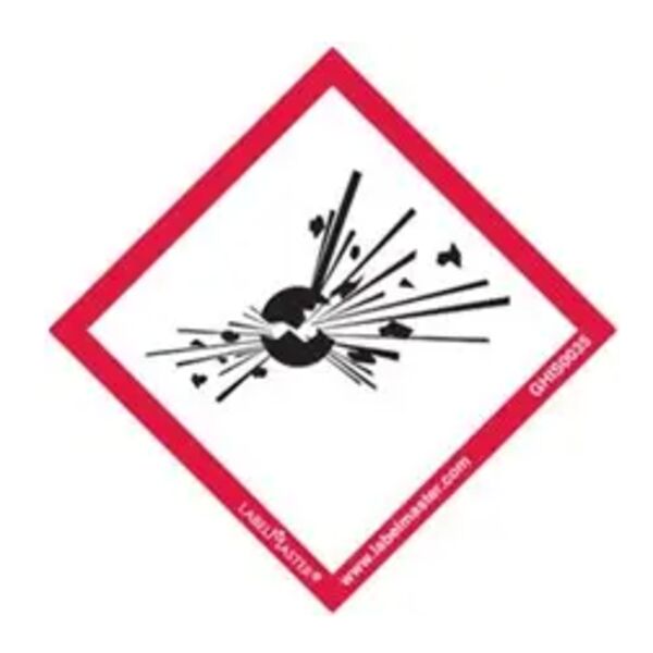GHS Label, Exploding Bomb, Paper, 2" x 2", Sheet of 4 Thumbnail