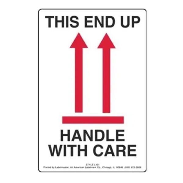 This End Up Handle with Care Label, Paper, 4" x 6" Thumbnail