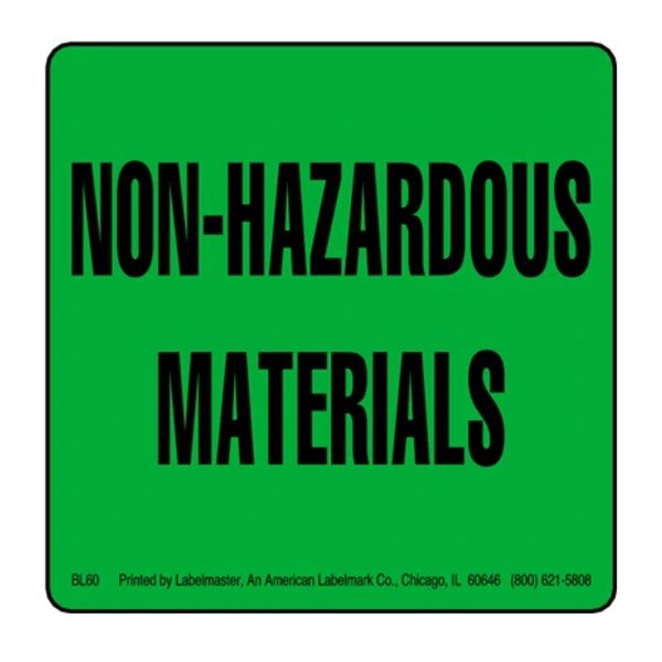 Non-Hazardous Materials Label Thumbnail