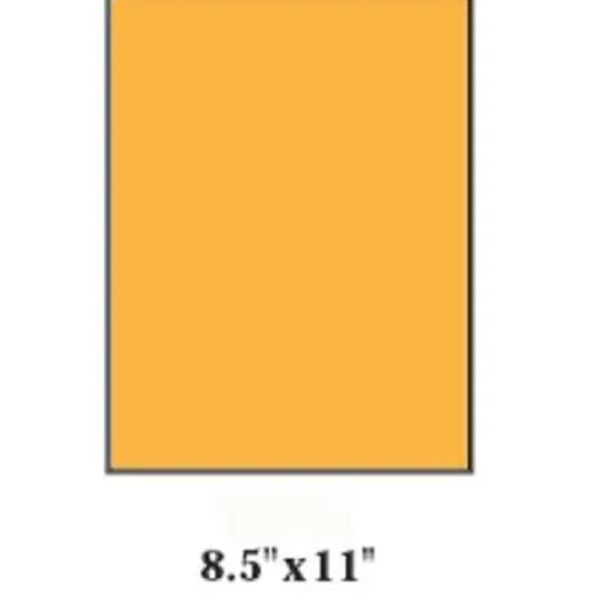 Blank Label, Rectangle, 8 1/2" x 11", Orange, Fluorescent Paper, Pack of 100 Thumbnail