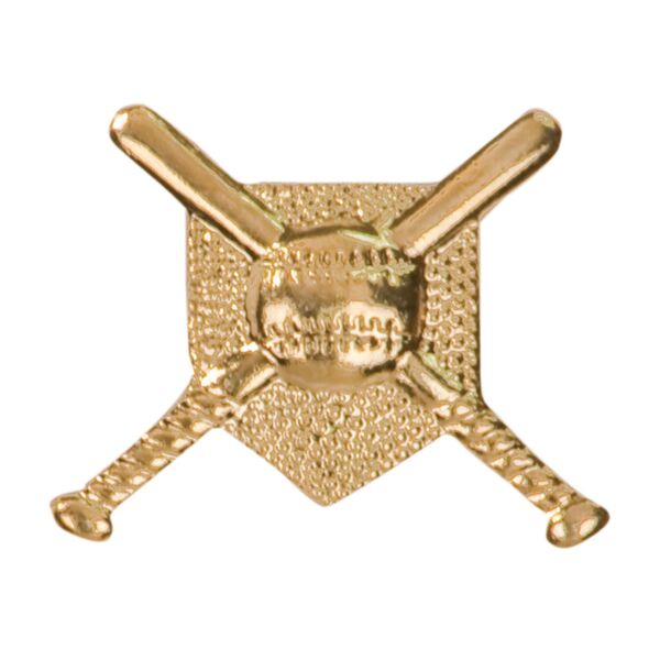 Baseball Cross Bats Varsity Letterman Jacket Chenille Lapel Metal Pin Thumbnail