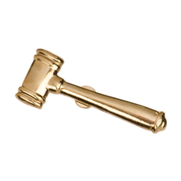 Gavel Letterman Jacket Chenille Lapel Metal Pin Thumbnail