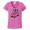 Ladies Heavy Cotton™ 100% Cotton V-Neck T-Shirt Thumbnail