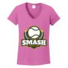 Ladies Heavy Cotton™ 100% Cotton V-Neck T-Shirt Thumbnail