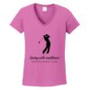 Ladies Heavy Cotton™ 100% Cotton V-Neck T-Shirt Thumbnail