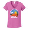 Ladies Heavy Cotton™ 100% Cotton V-Neck T-Shirt Thumbnail